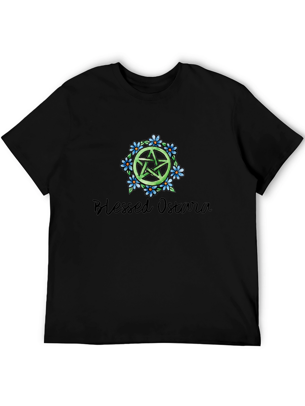 Blessed Ostara Pentacle T-Shirt - Black