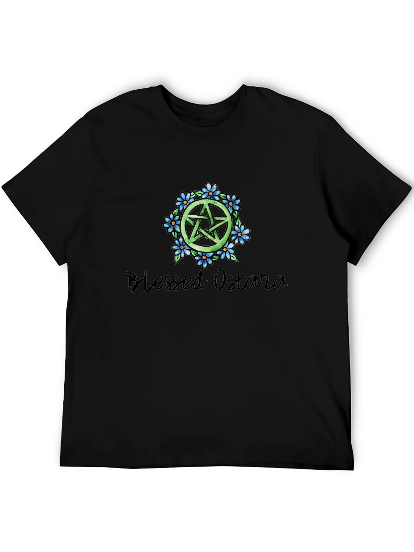 Blessed Ostara Pentacle T-Shirt - Black