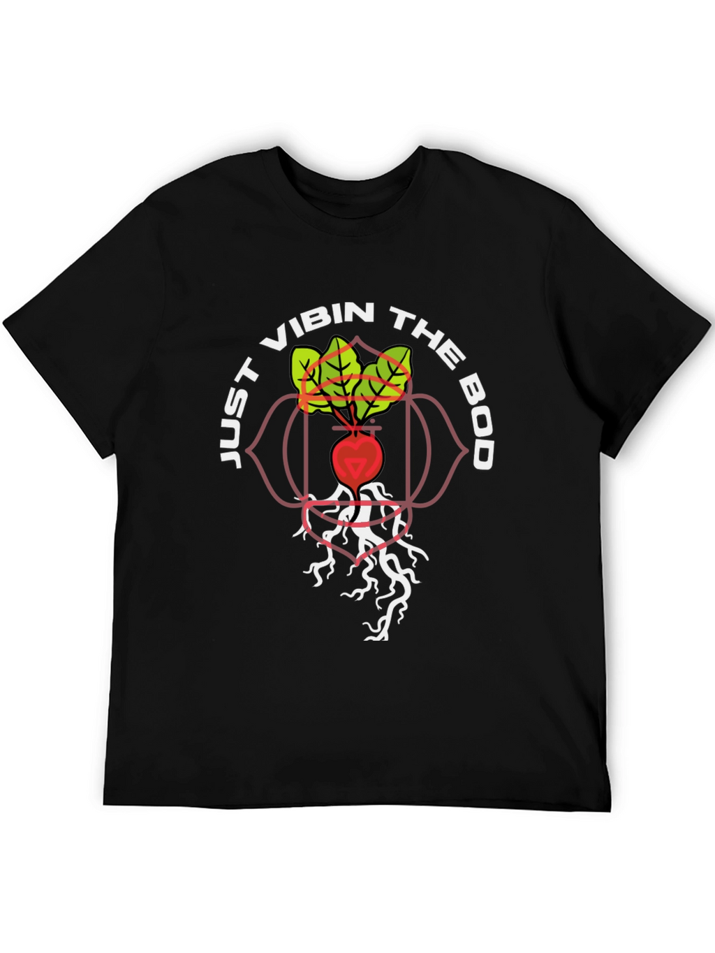 Vibin the Bod T-Shirt - Root Chakra Design
