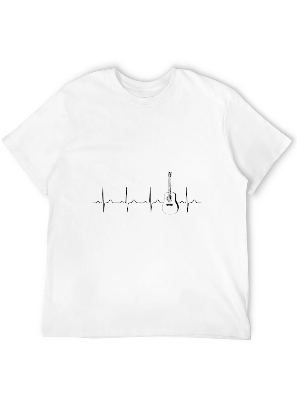 Guitar Heartbeat Graphic Tee - Black