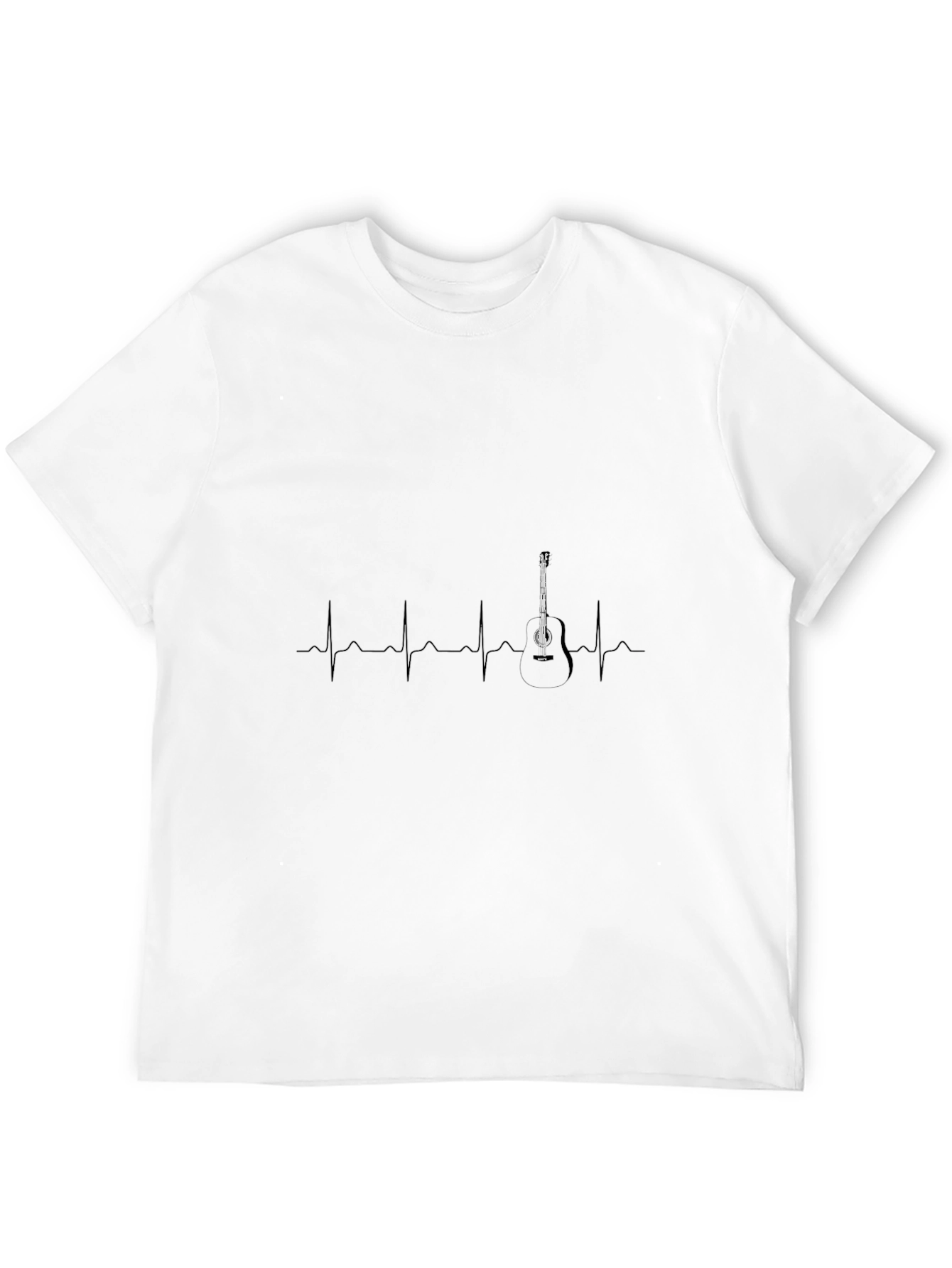 Guitar Heartbeat Graphic Tee - Black