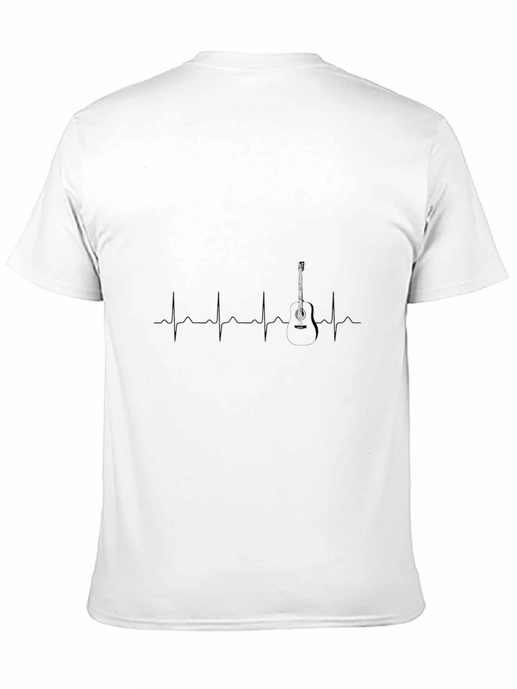 Guitar Heartbeat Graphic Tee - Black