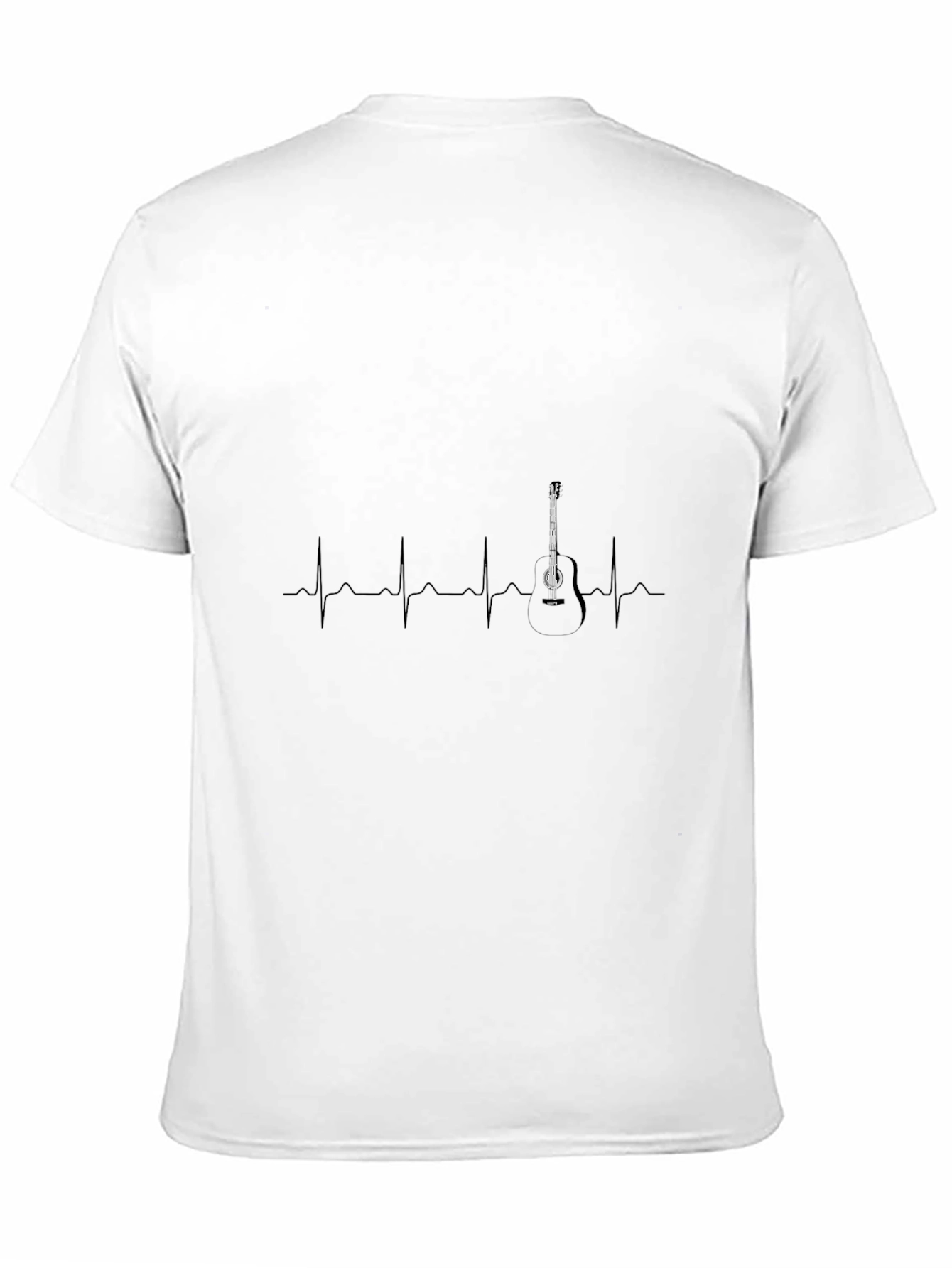 Guitar Heartbeat Graphic Tee - Black