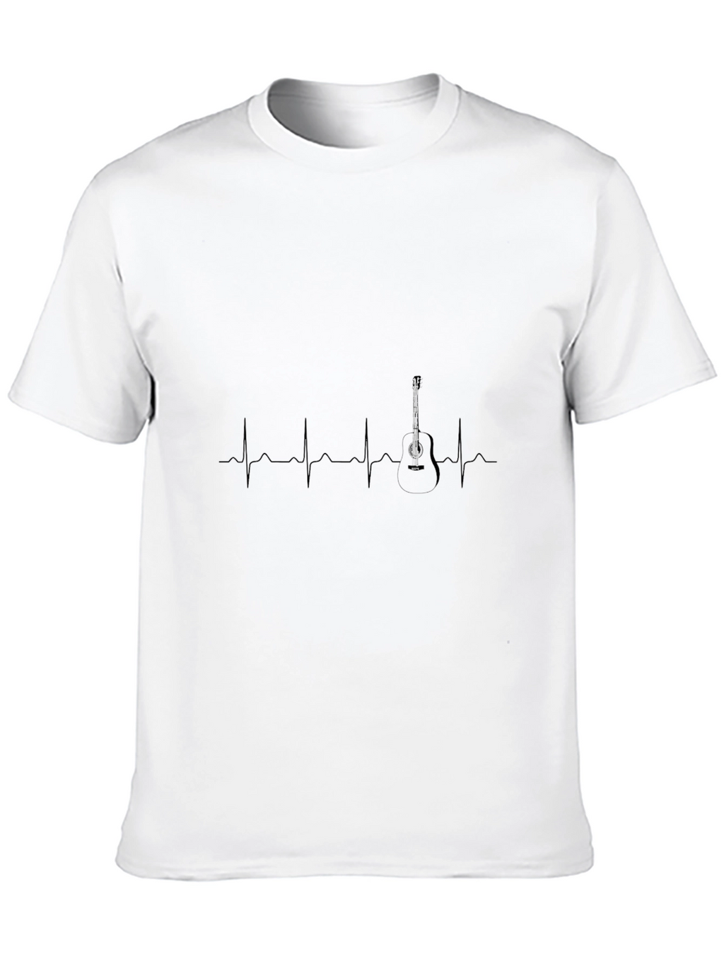 Guitar Heartbeat Graphic Tee - Black