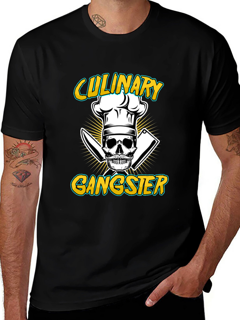 Culinary Gangster T-Shirt - Skull Chef Design