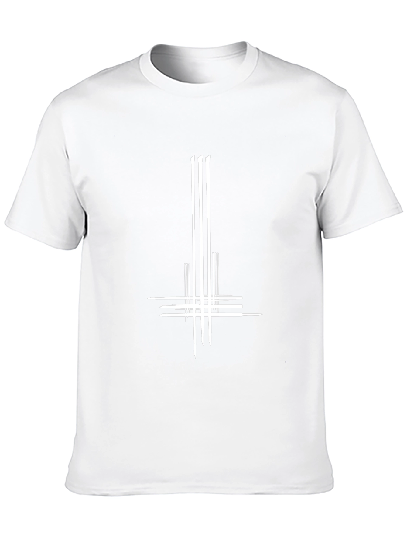 Black T-Shirt with White Inverted Cross Graphic