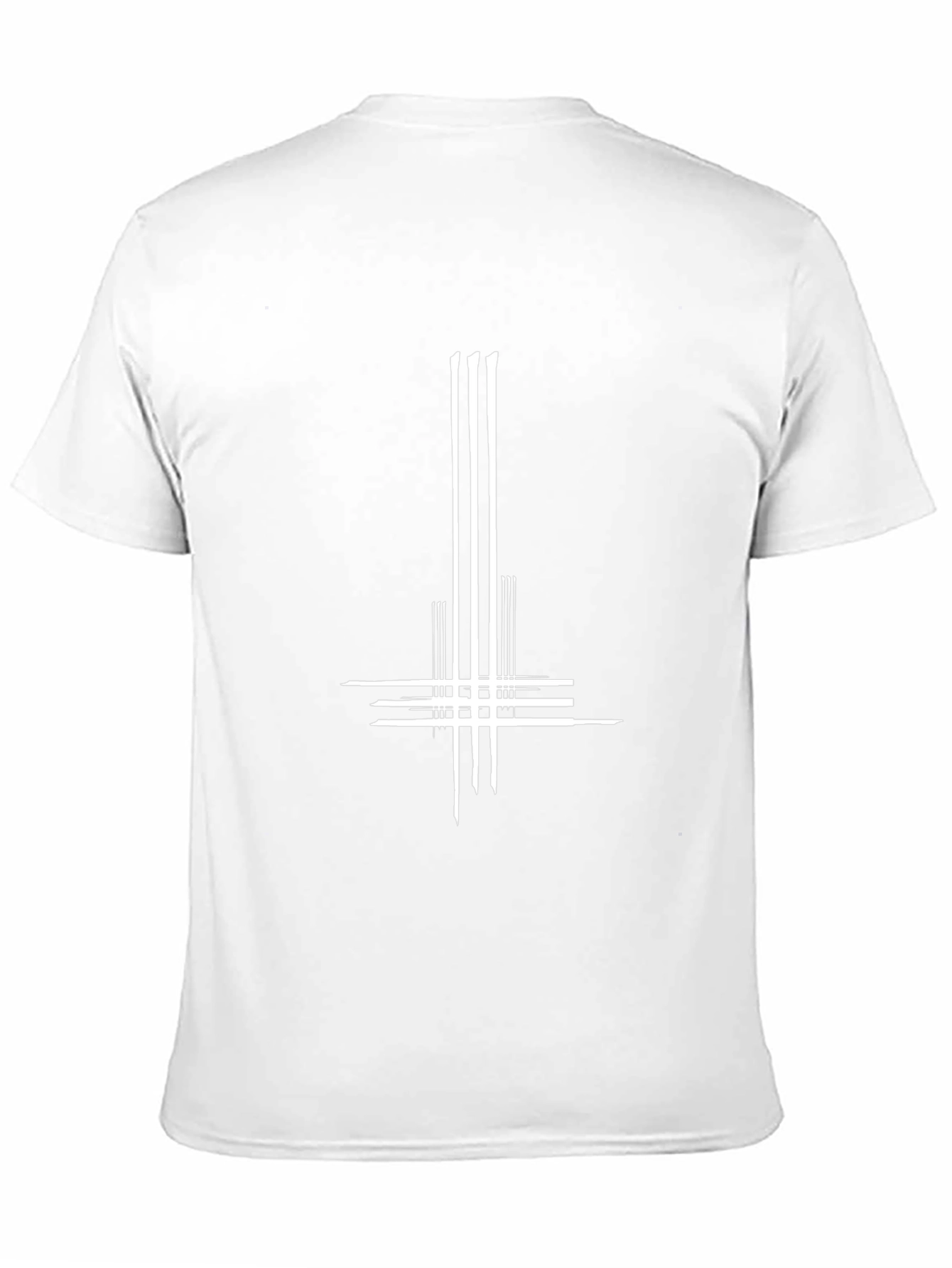 Black T-Shirt with White Inverted Cross Graphic