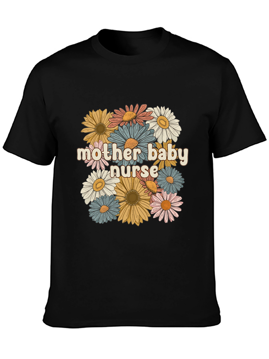 Mother Baby Nurse Floral Graphic Tee