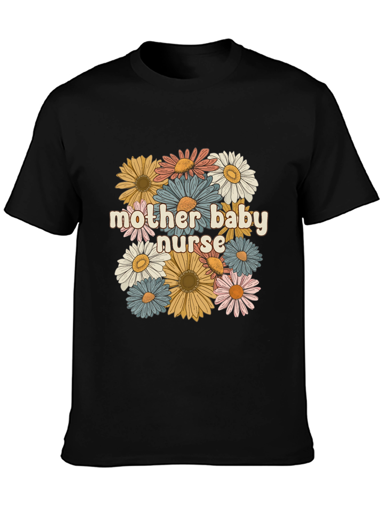 Mother Baby Nurse Floral Graphic Tee