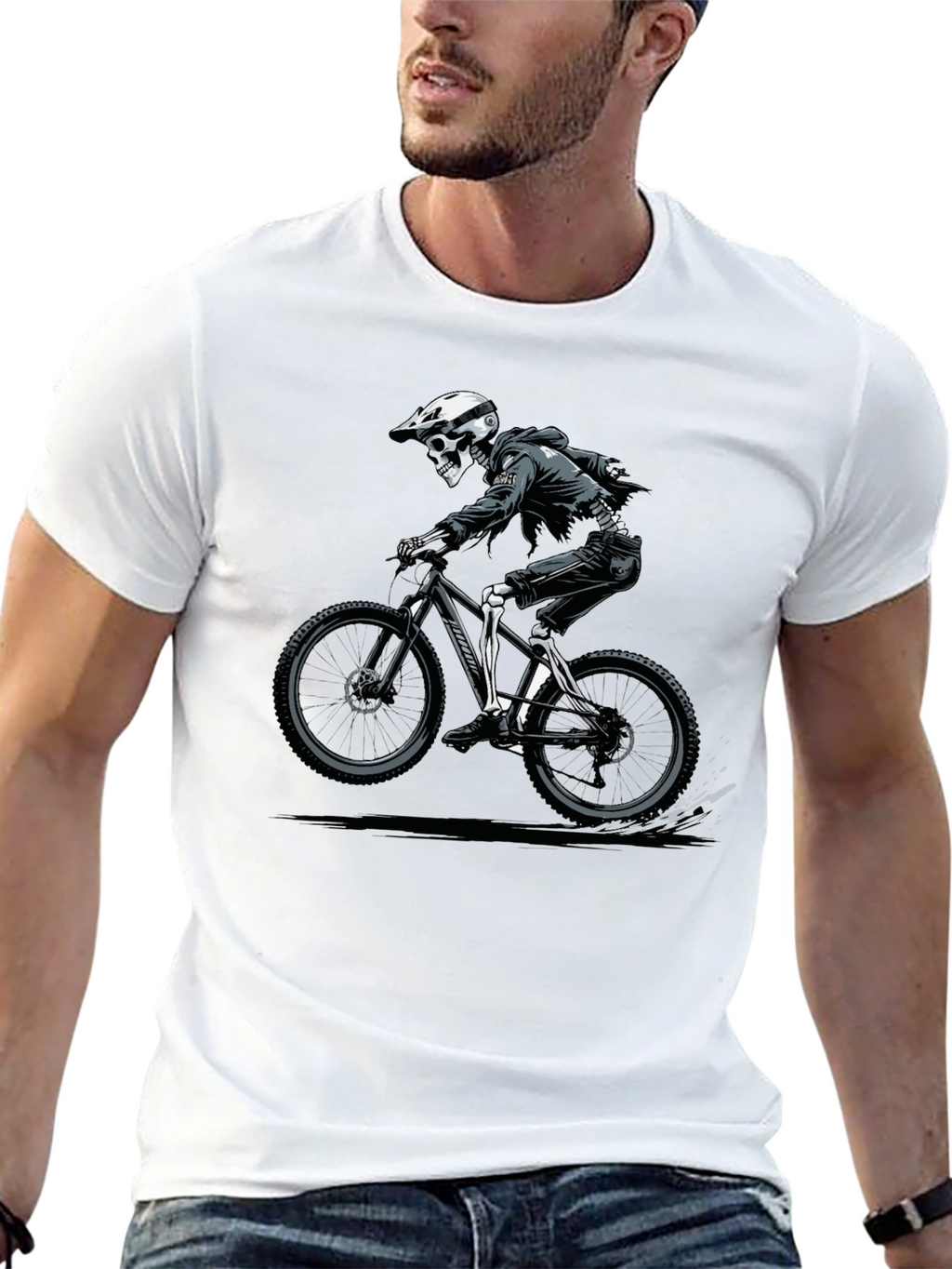 Skeleton Rider Graphic T-Shirt - Black