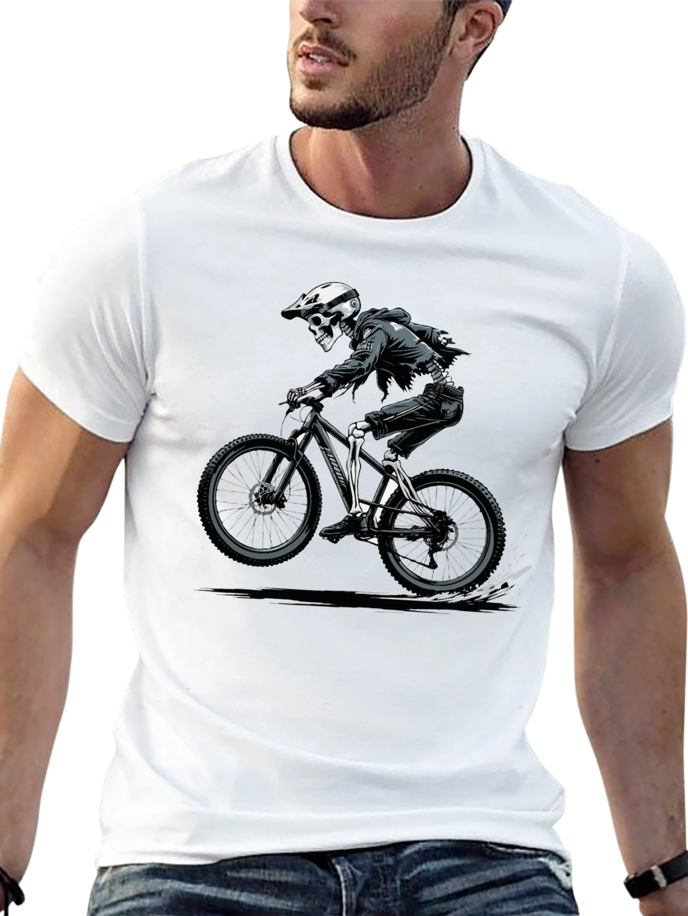 Skeleton Rider Graphic T-Shirt - Black