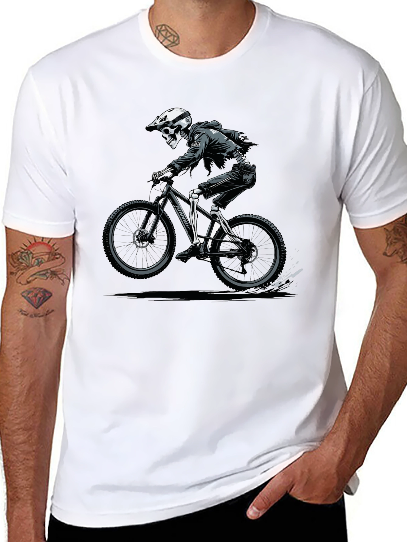 Skeleton Rider Graphic T-Shirt - Black