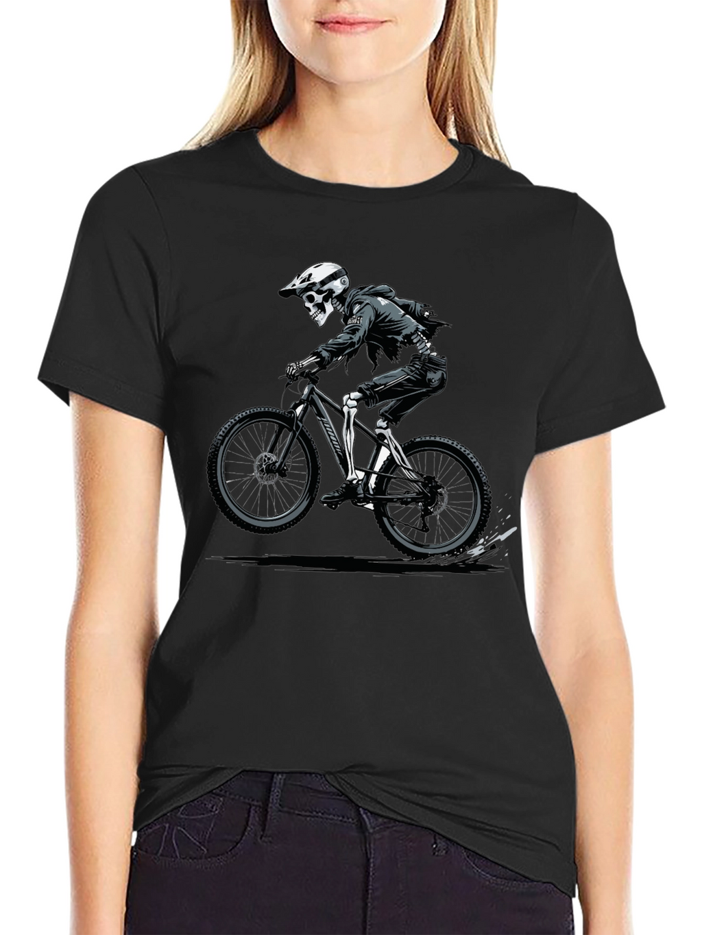 Skeleton Rider Graphic T-Shirt - Black