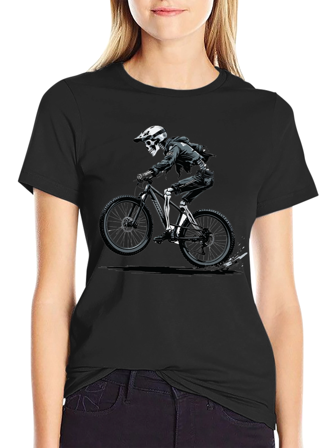 Skeleton Rider Graphic T-Shirt - Black