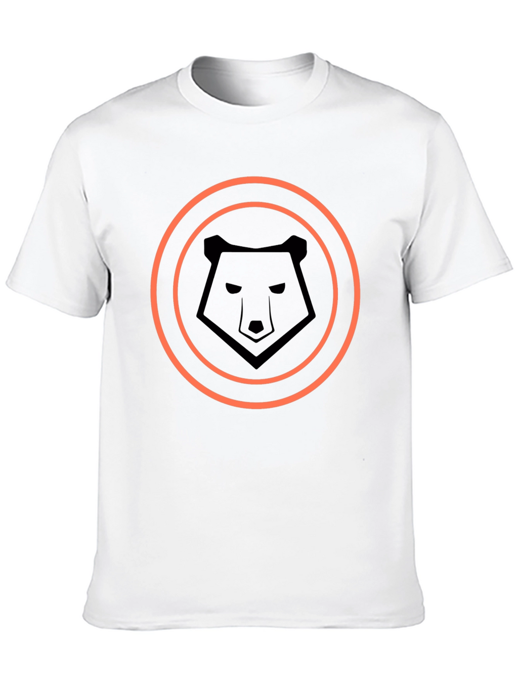 Modern Black T-Shirt with Geometric Bear Logo