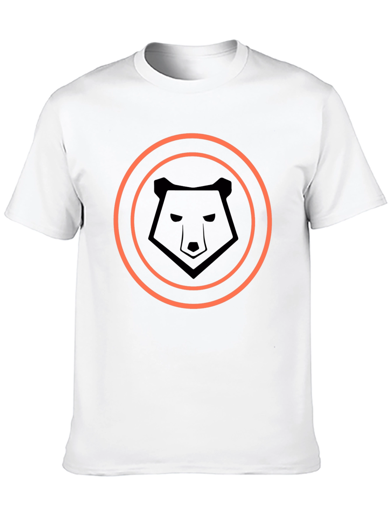Modern Black T-Shirt with Geometric Bear Logo