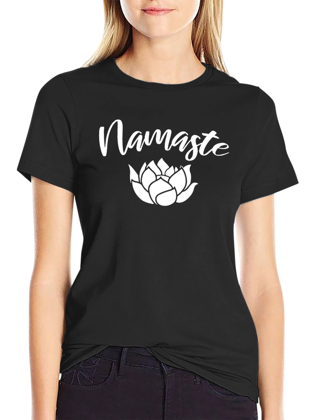 Namaste Lotus Black Graphic T-Shirt