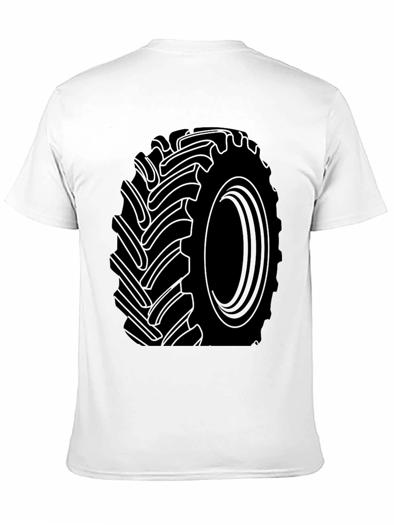 Tractor Tire Graphic Tee - Black Cotton T-Shirt