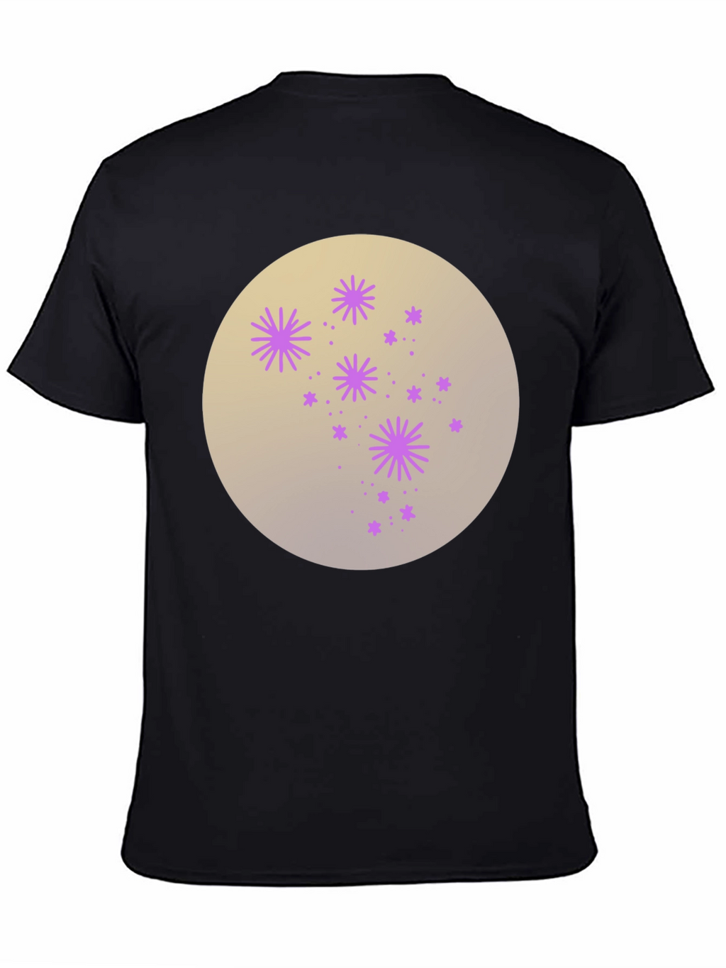 Celestial Starburst Graphic Tee - Black Cotton Blend