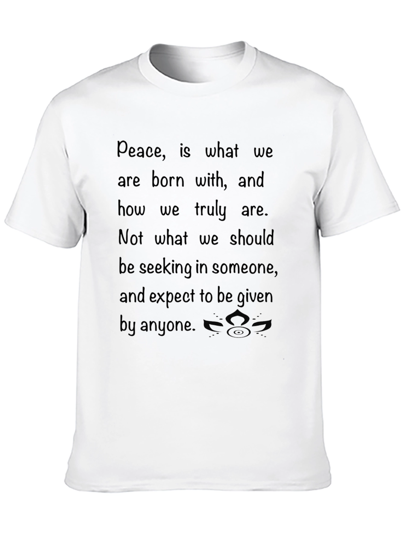 Peace Quote Black T-Shirt - Inspirational Menswear