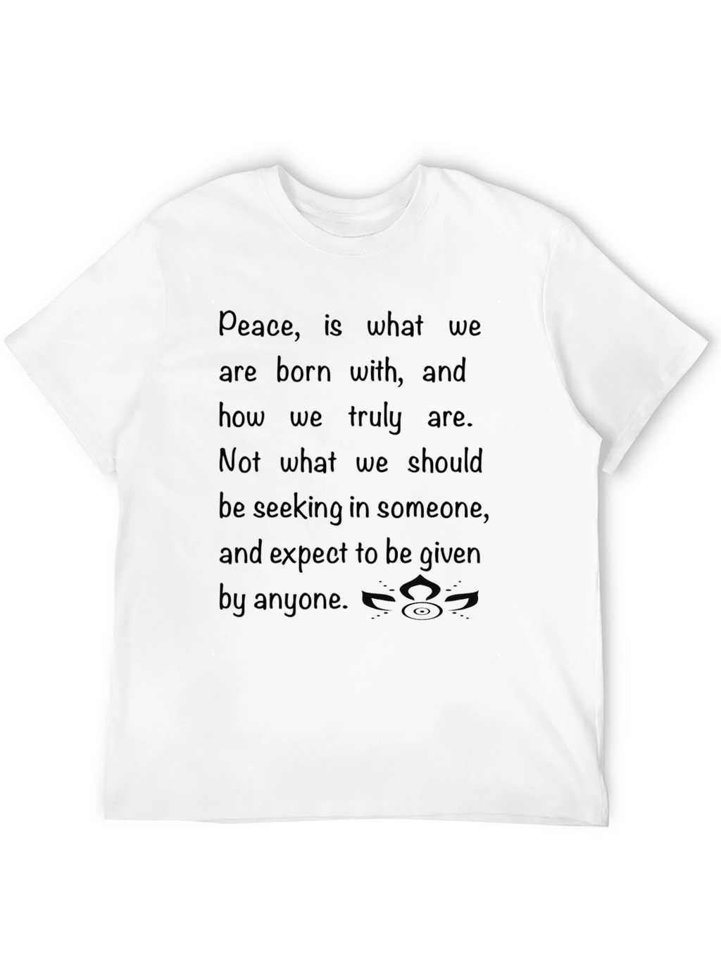 Peace Quote Black T-Shirt - Inspirational Menswear