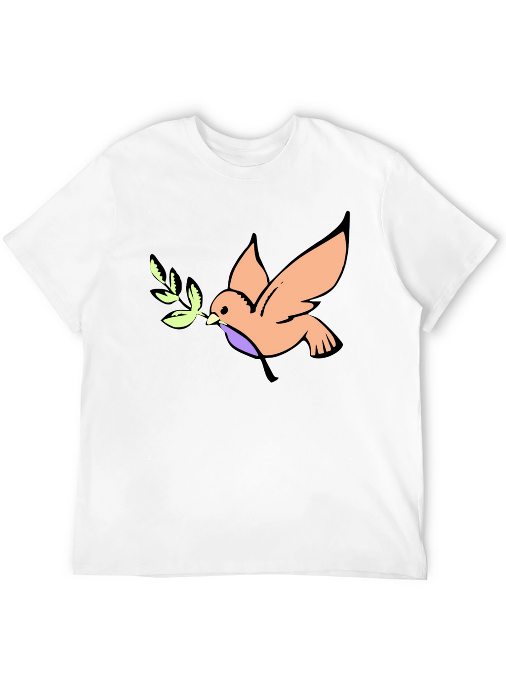Peace Dove Graphic Tee - Black Cotton T-Shirt