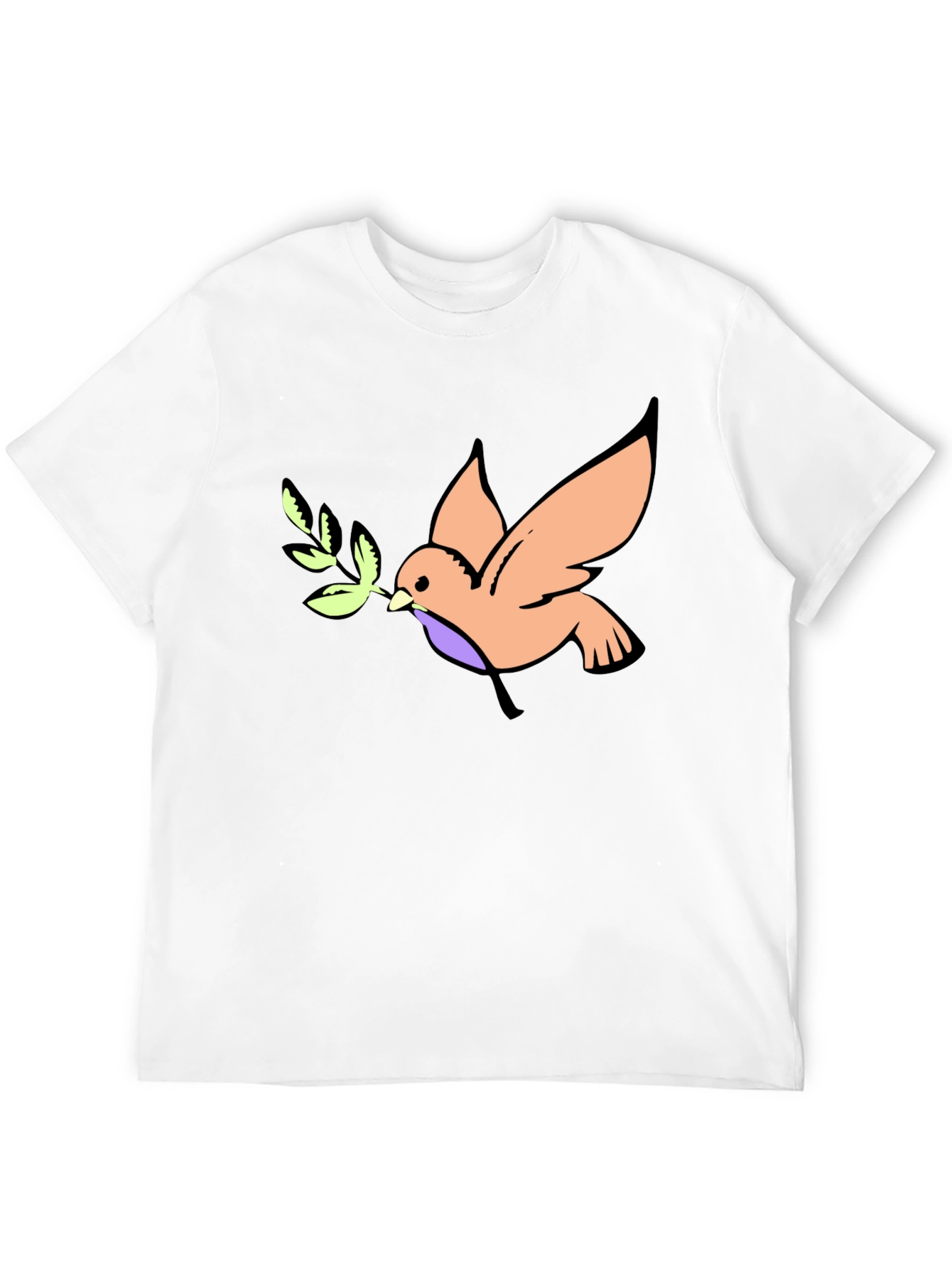 Peace Dove Graphic Tee - Black Cotton T-Shirt