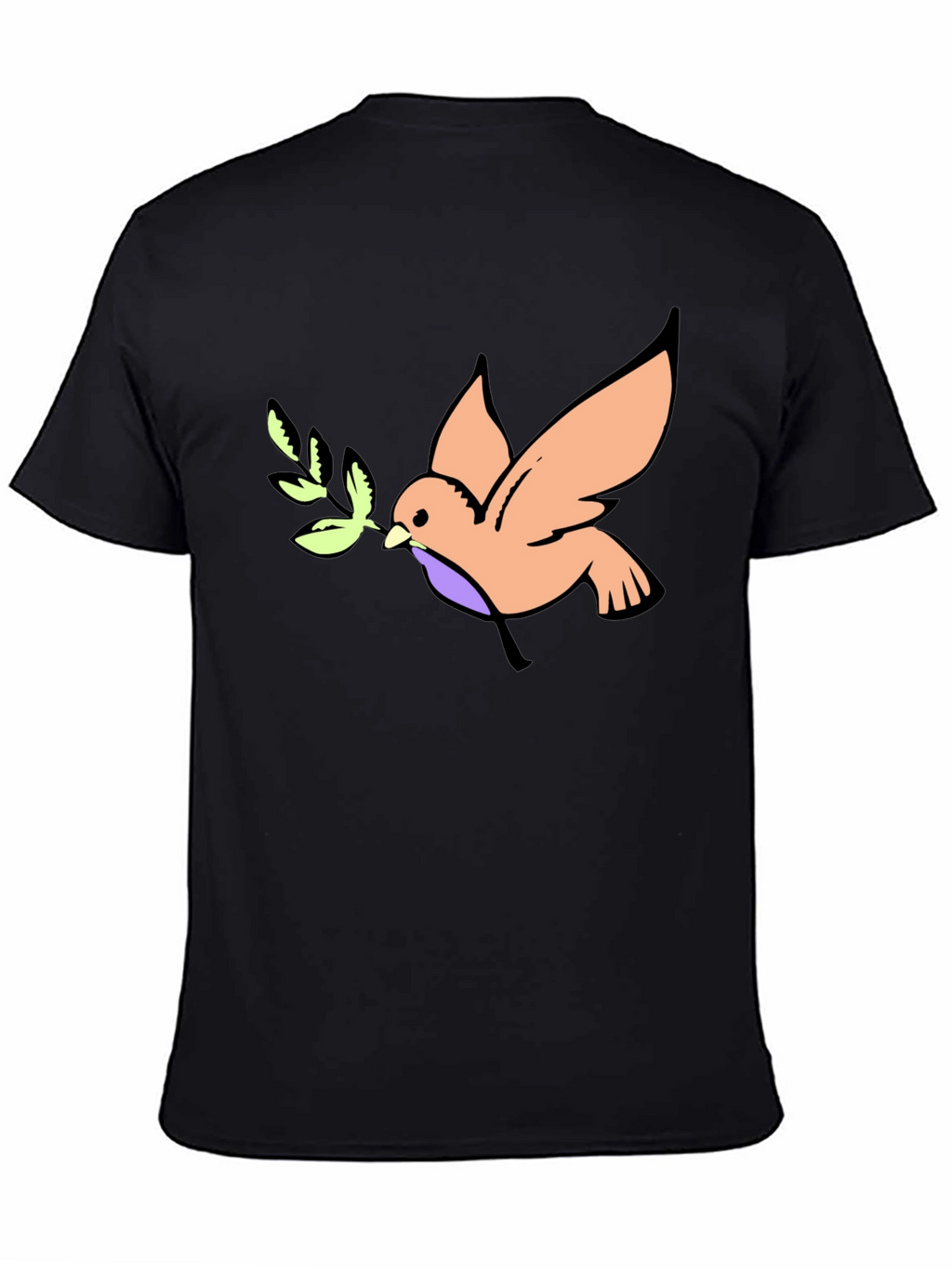 Peace Dove Graphic Tee - Black Cotton T-Shirt