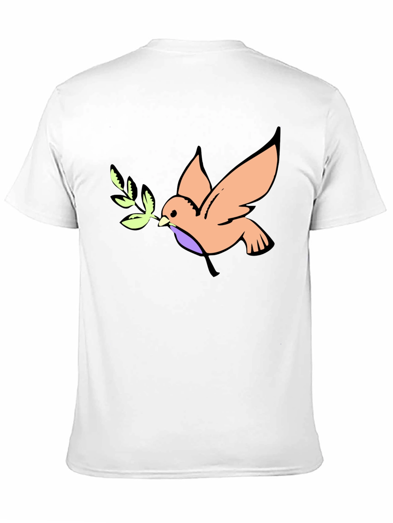 Peace Dove Graphic Tee - Black Cotton T-Shirt