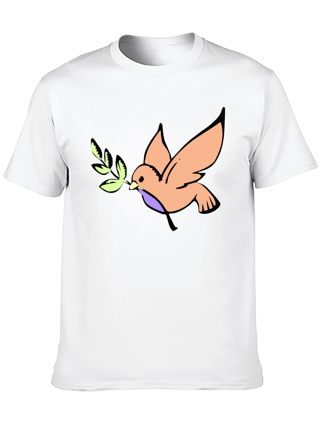 Peace Dove Graphic Tee - Black Cotton T-Shirt