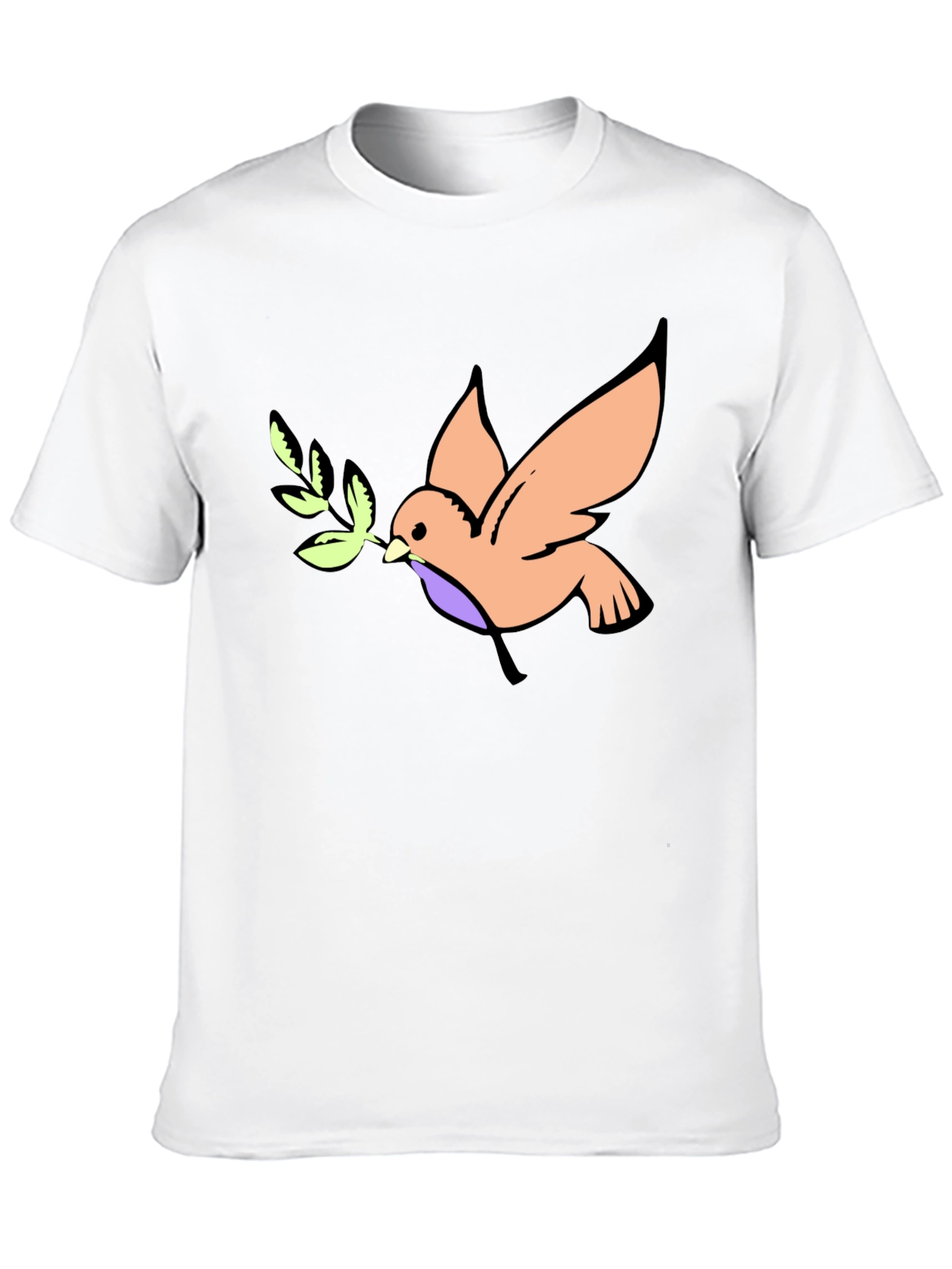 Peace Dove Graphic Tee - Black Cotton T-Shirt