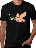Peace Dove Graphic Tee - Black Cotton T-Shirt