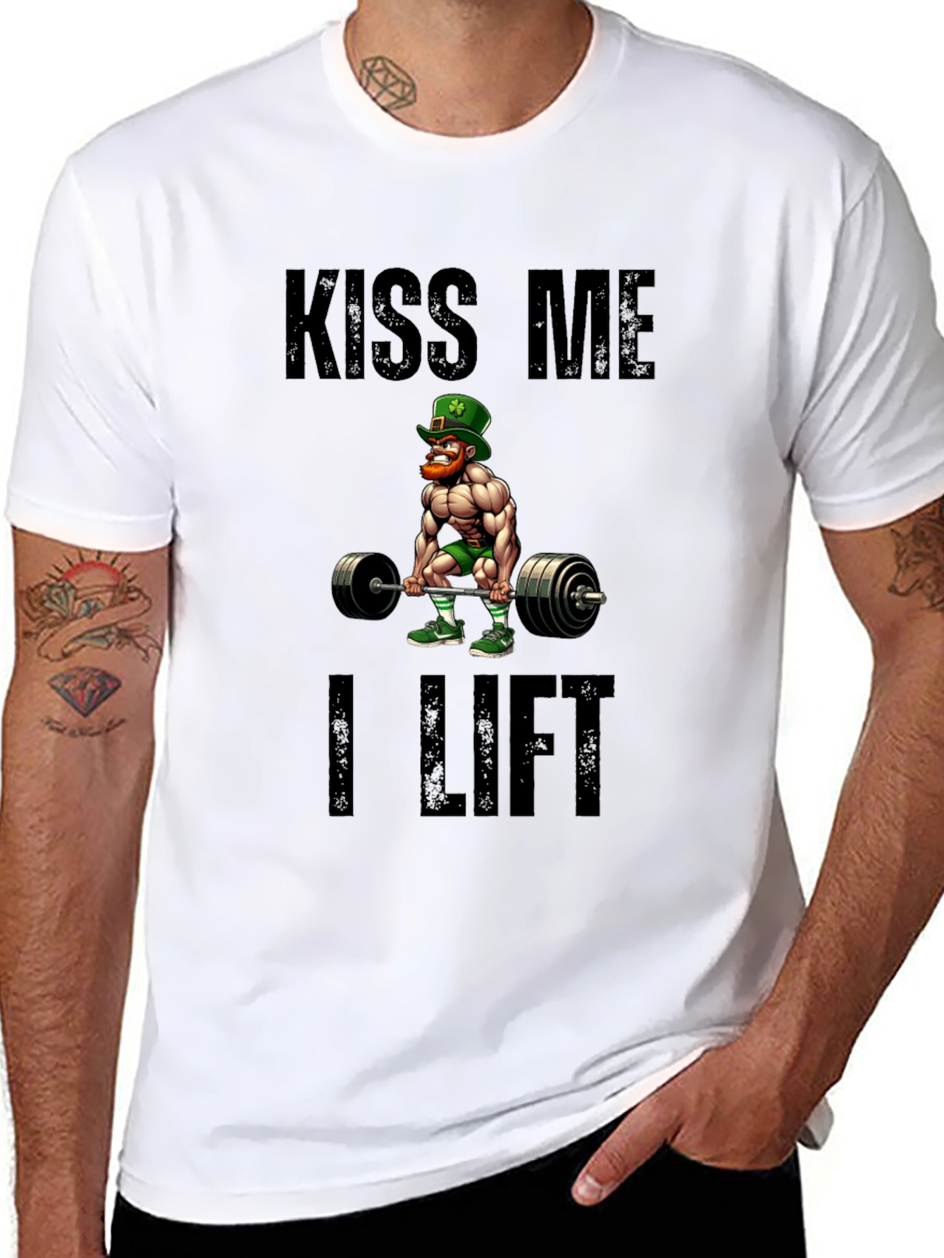 Kiss Me I Lift Black Graphic T-Shirt