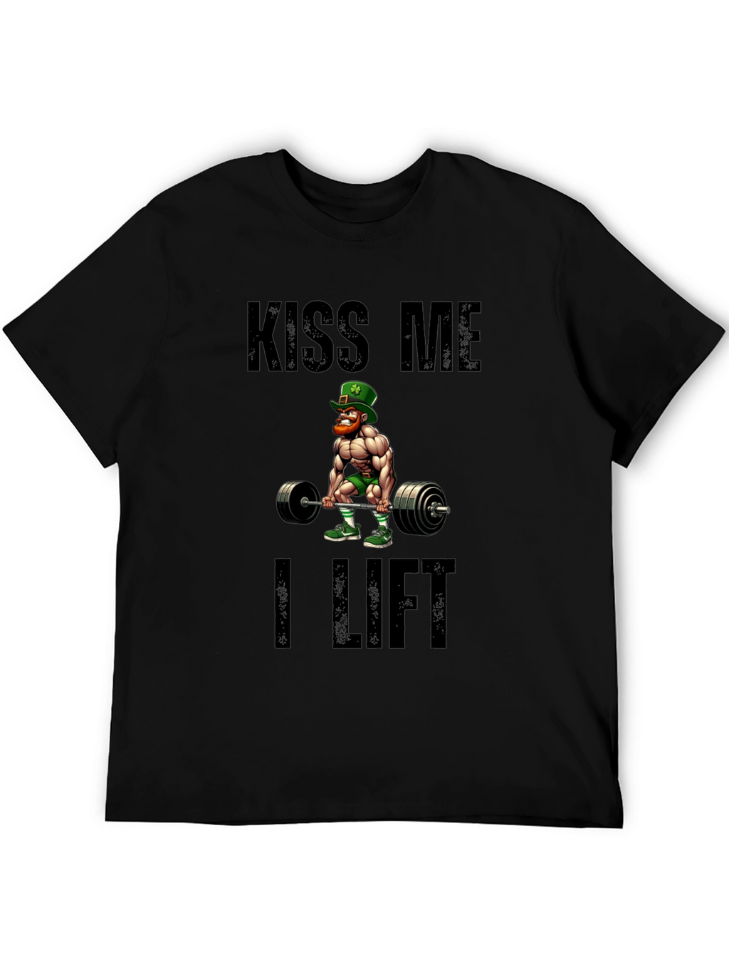 Kiss Me I Lift Black Graphic T-Shirt