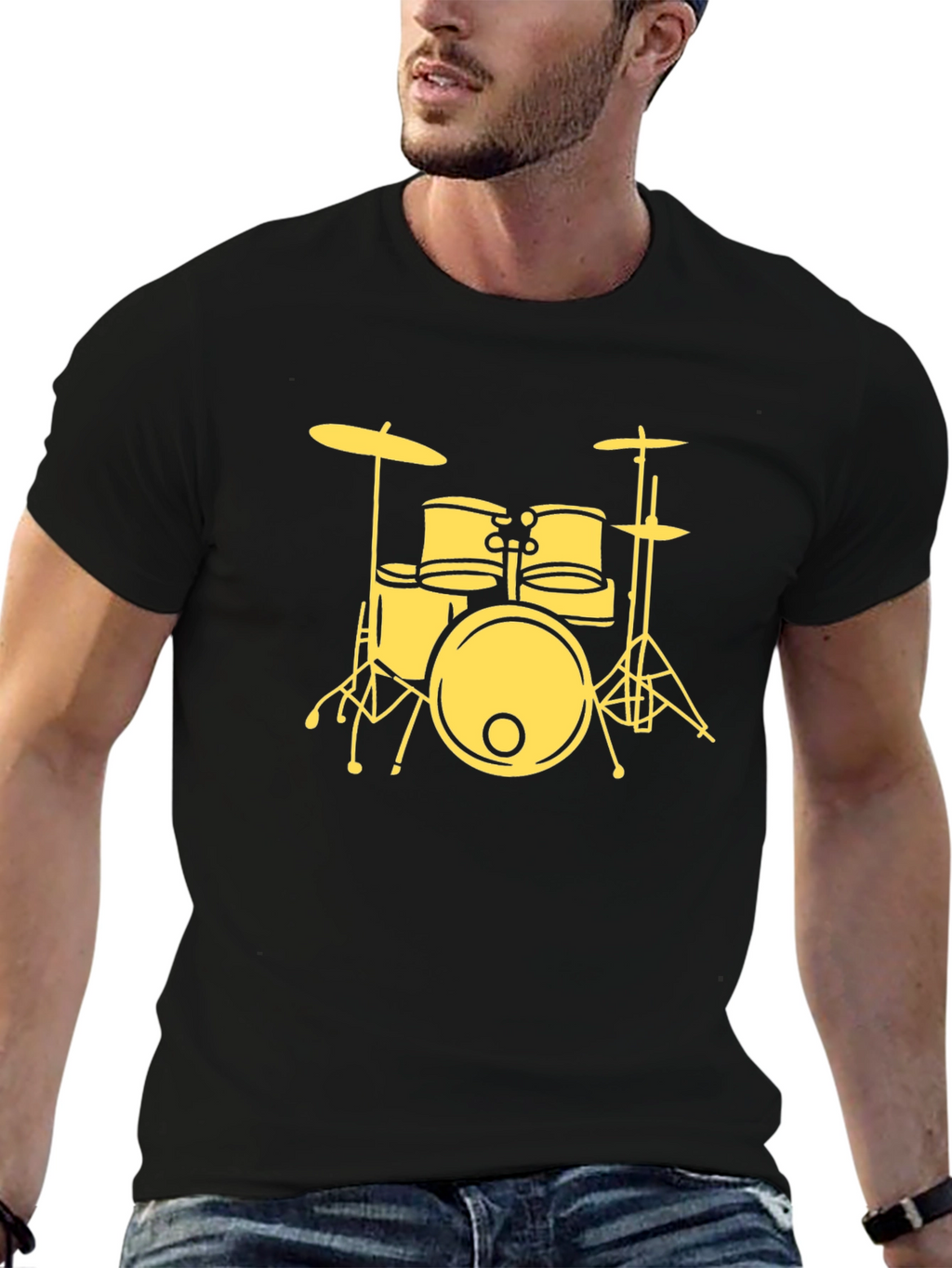 Drum Kit Graphic Tee - Black
