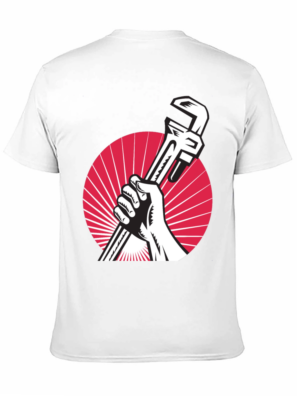 Retro Plumber T-Shirt - Hand Holding Wrench Design
