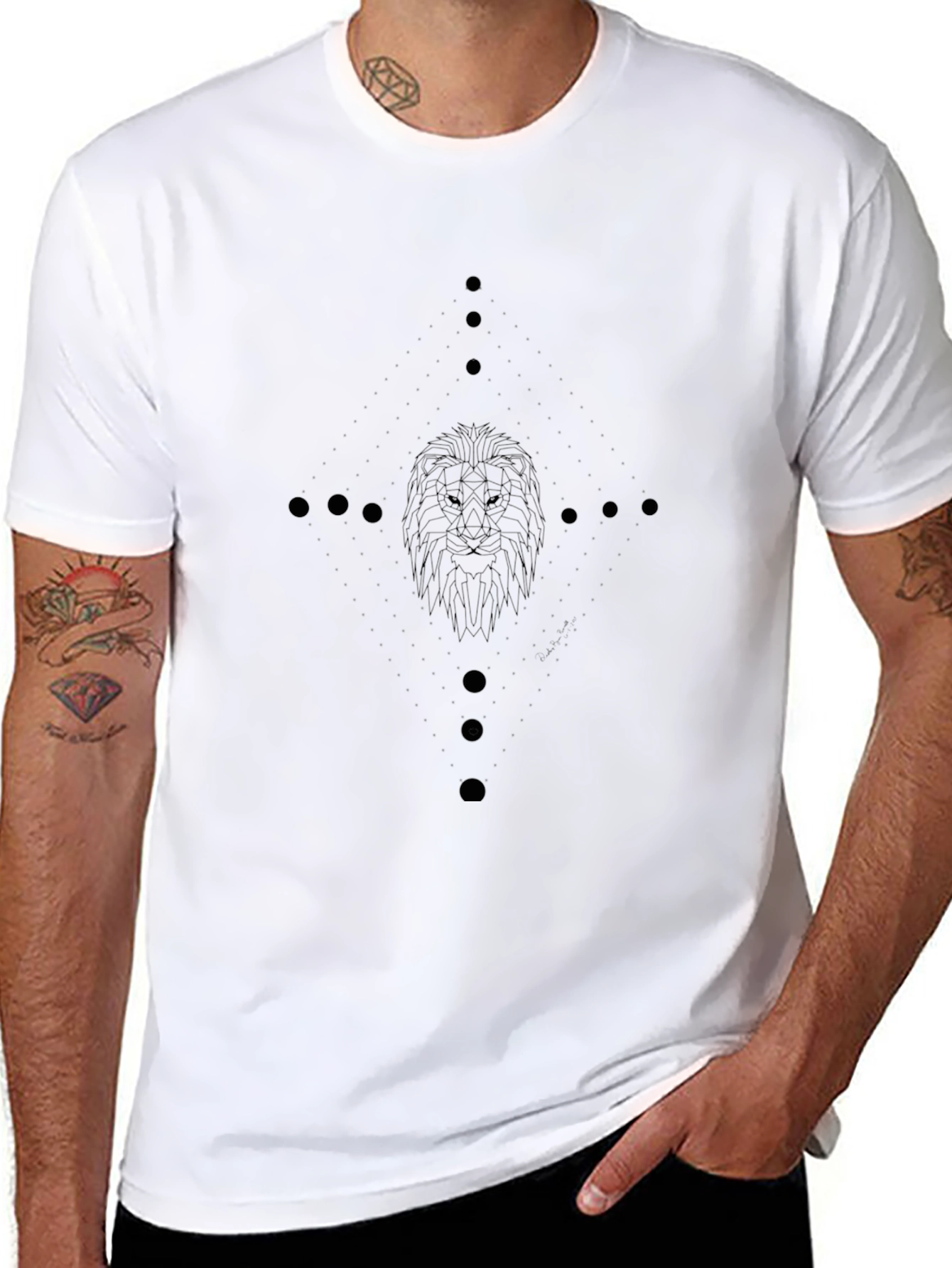 Lion Graphic Print Crew Neck T-Shirt