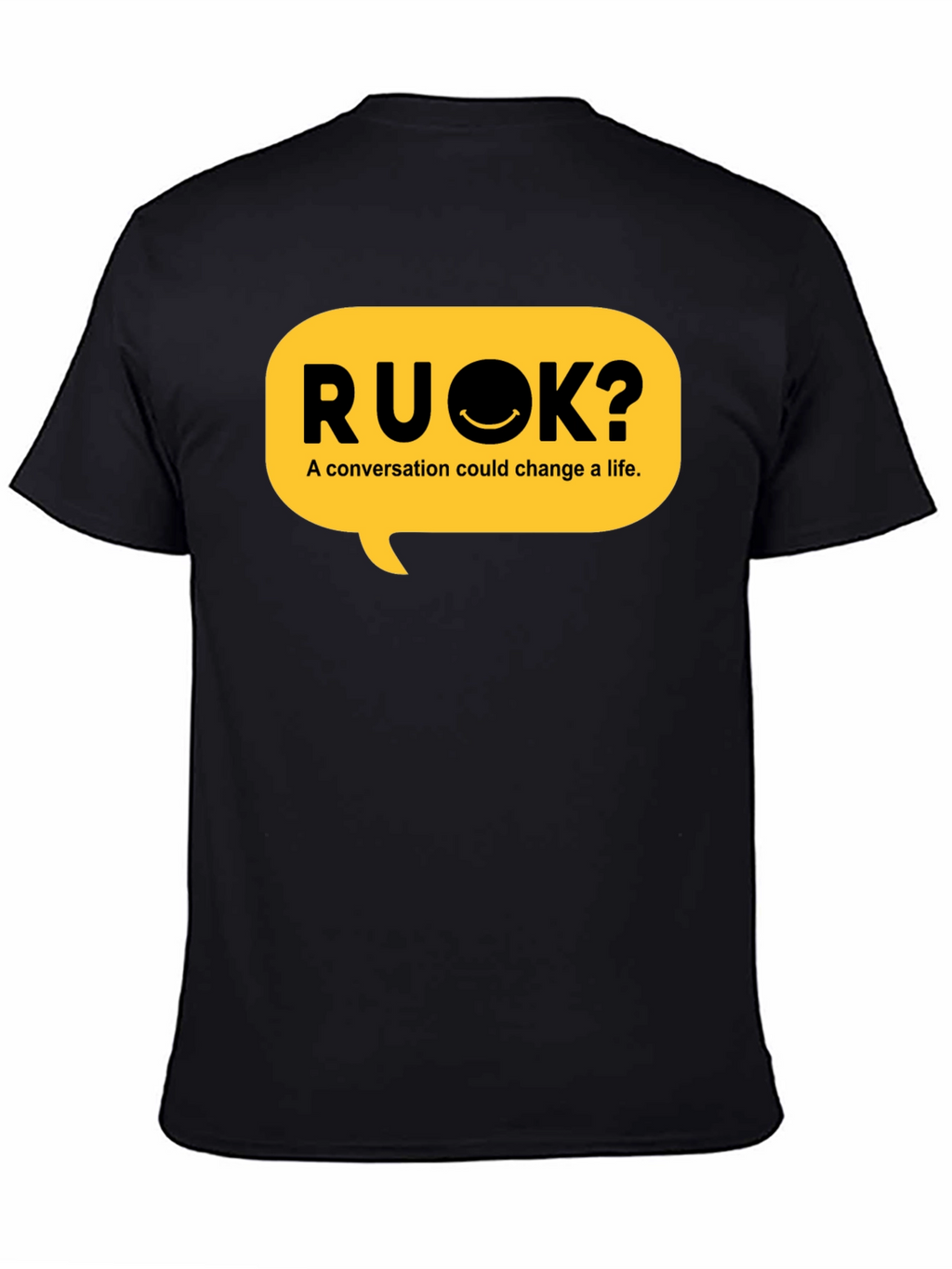 RU OK? Black Graphic T-Shirt - Conversation Starter