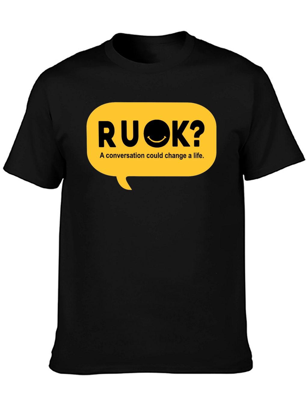 RU OK? Black Graphic T-Shirt - Conversation Starter