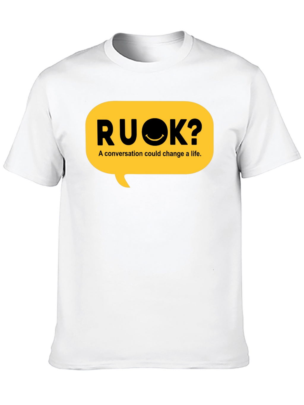 RU OK? Black Graphic T-Shirt - Conversation Starter