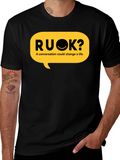 RU OK? Black Graphic T-Shirt - Conversation Starter
