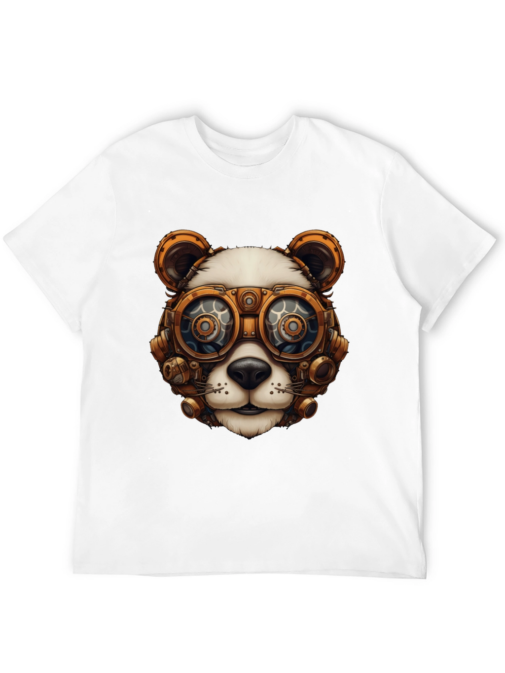 Steampunk Panda Graphic Tee - Cool Panda Design