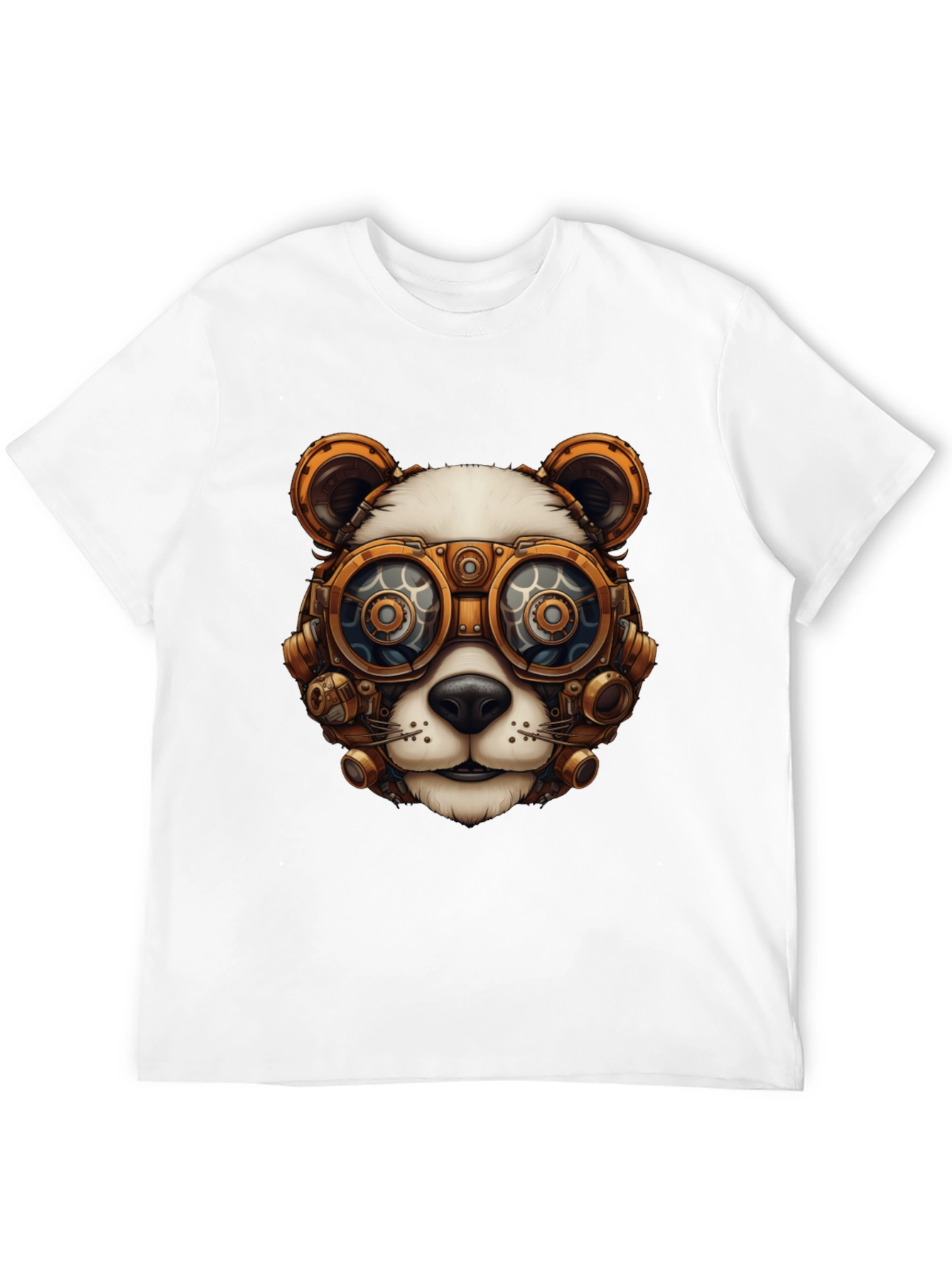 Steampunk Panda Graphic Tee - Cool Panda Design