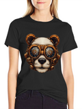 Steampunk Panda Graphic Tee - Cool Panda Design