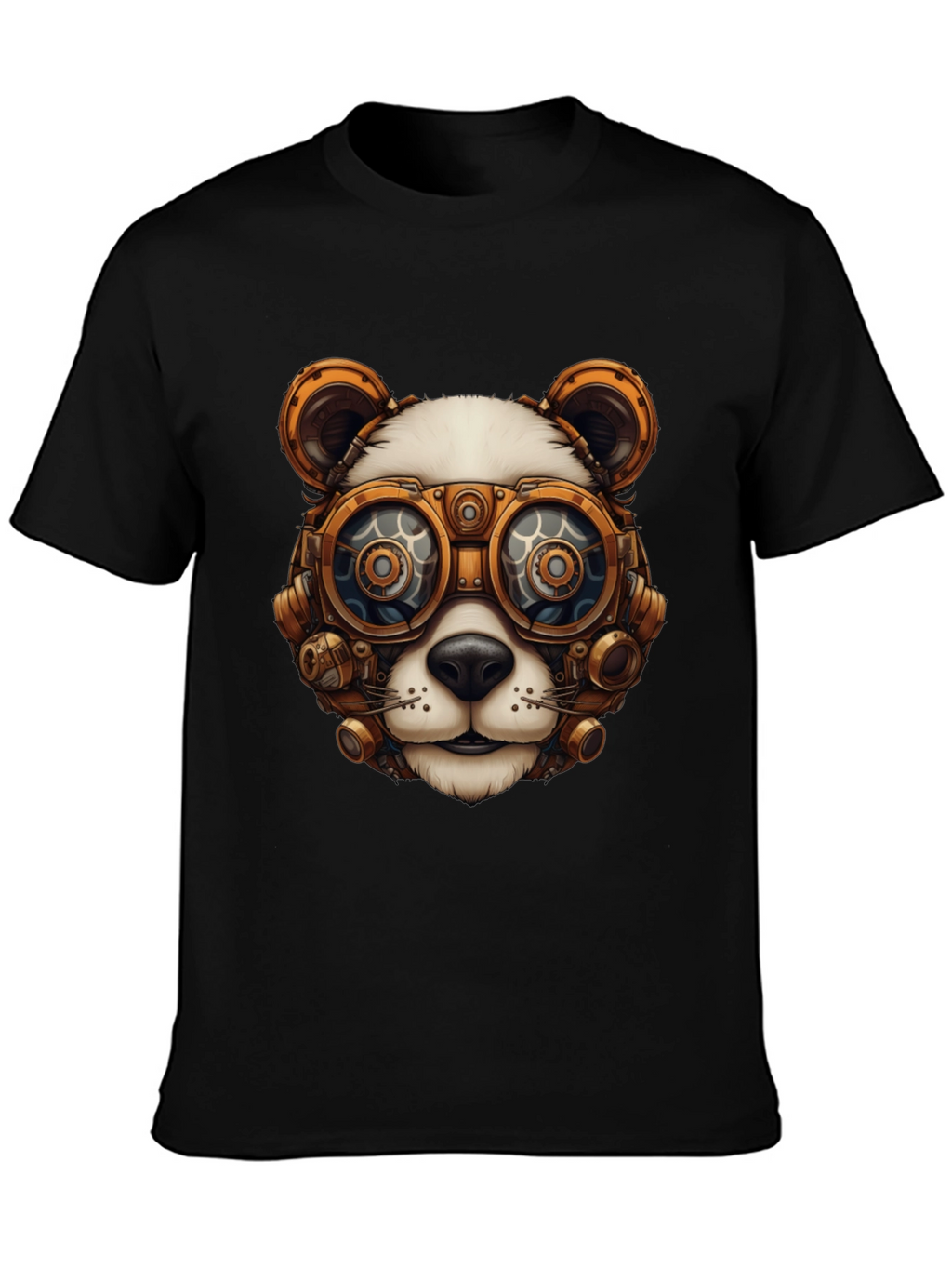 Steampunk Panda Graphic Tee - Cool Panda Design