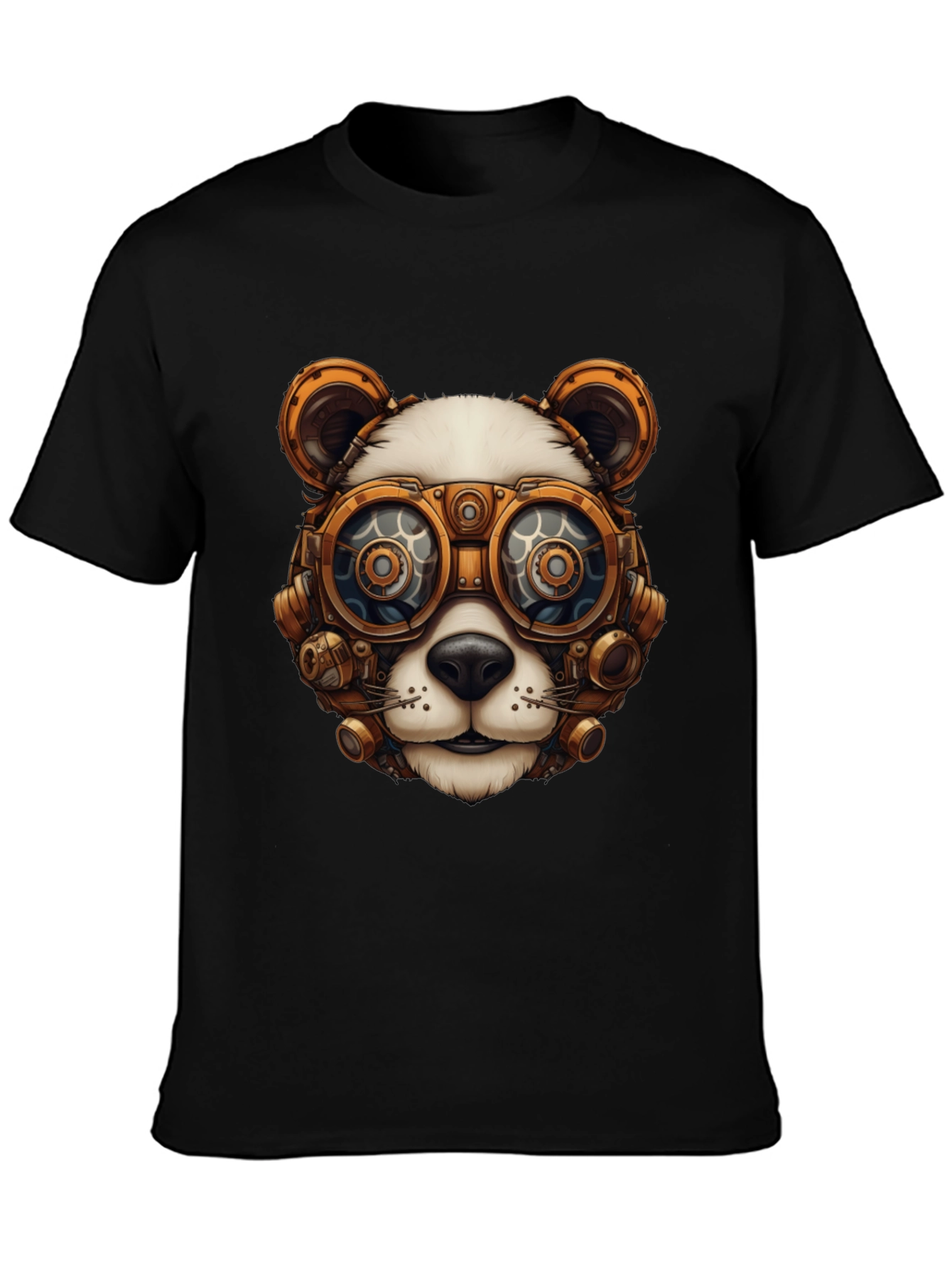 Steampunk Panda Graphic Tee - Cool Panda Design