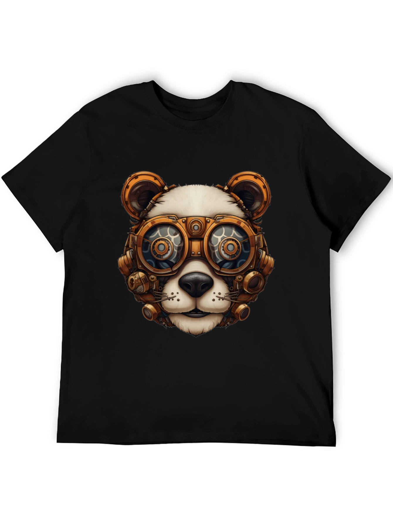 Steampunk Panda Graphic Tee - Cool Panda Design
