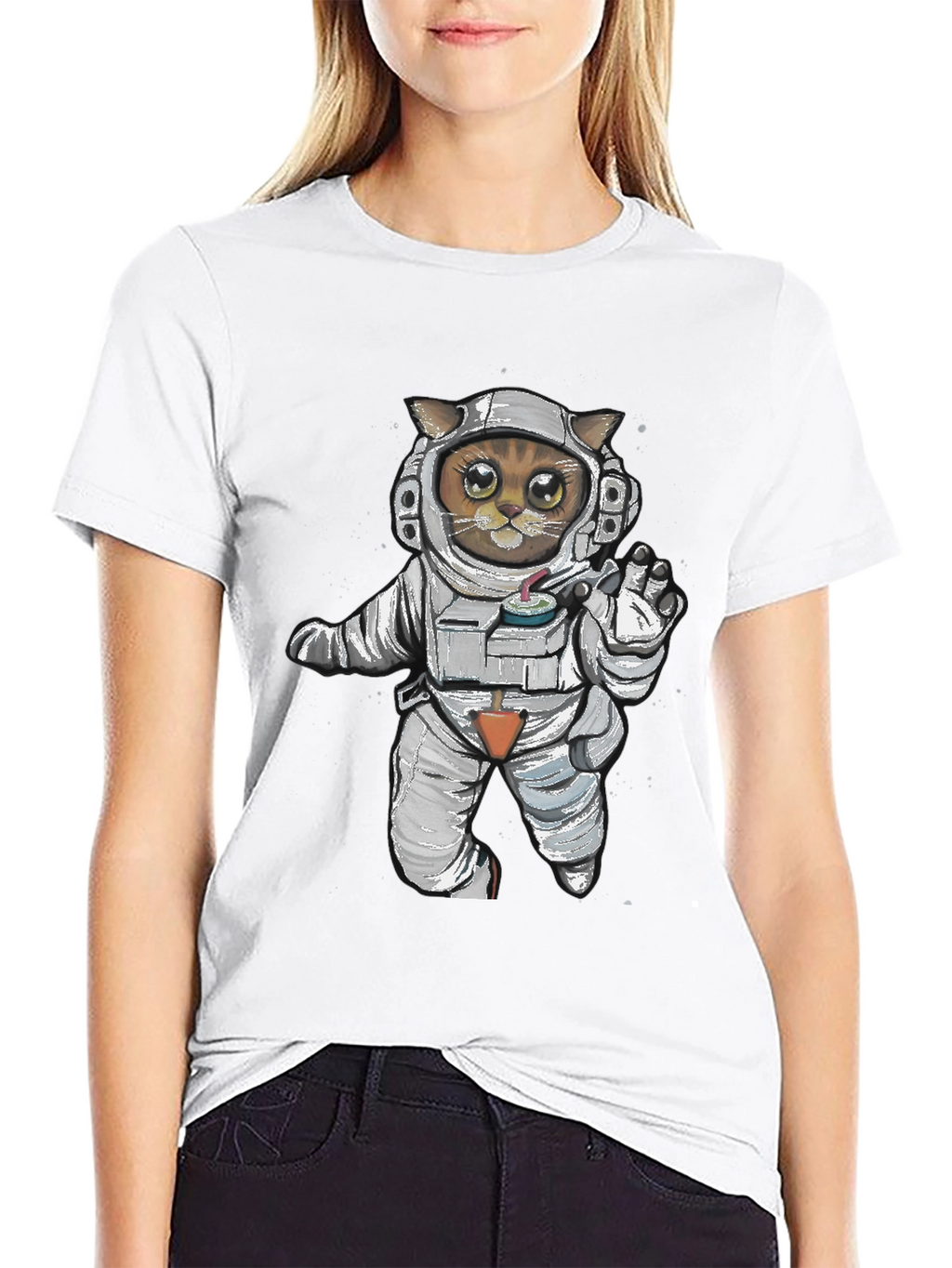 Astronaut Cat Graphic Tee