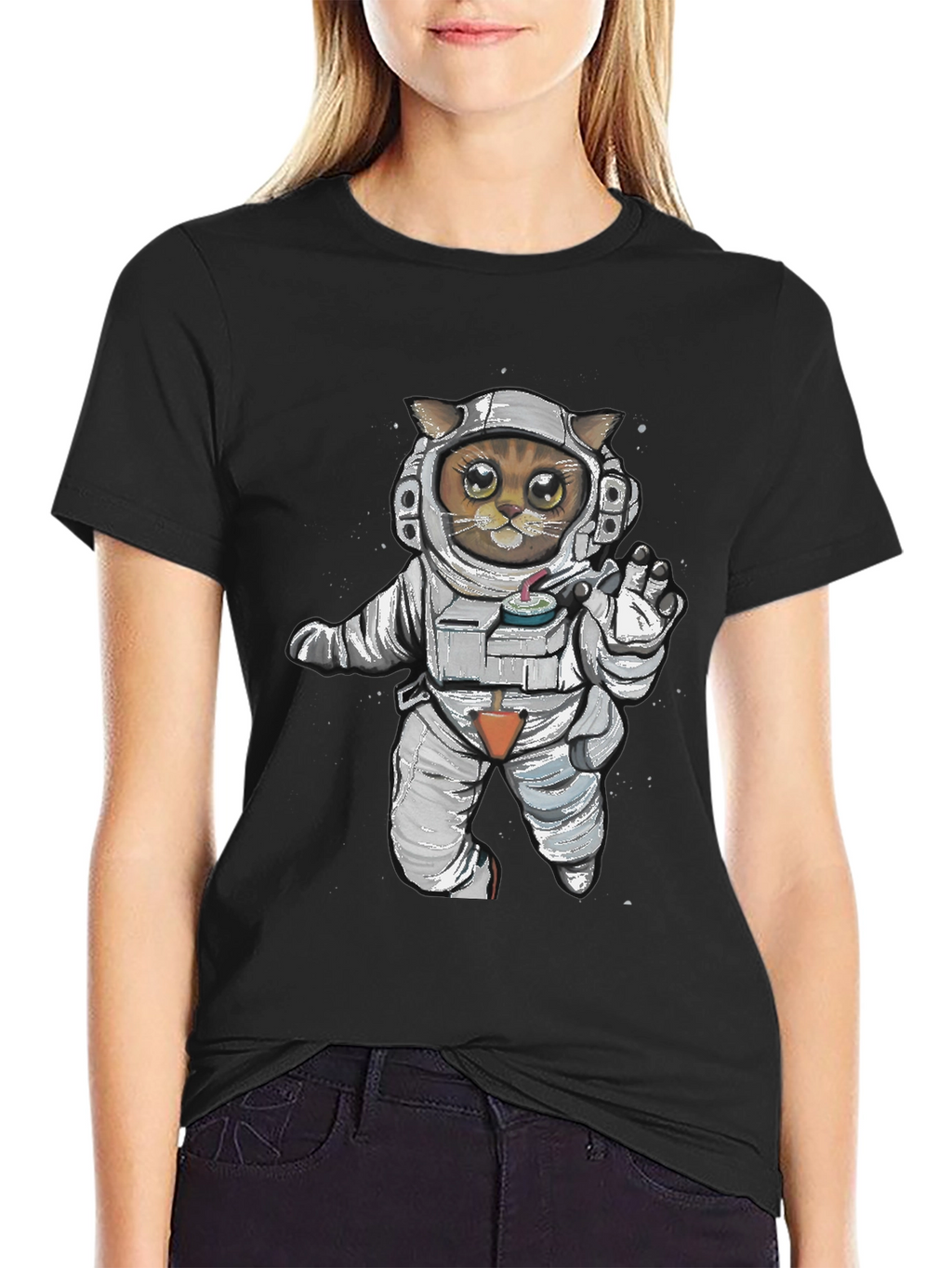 Astronaut Cat Graphic Tee