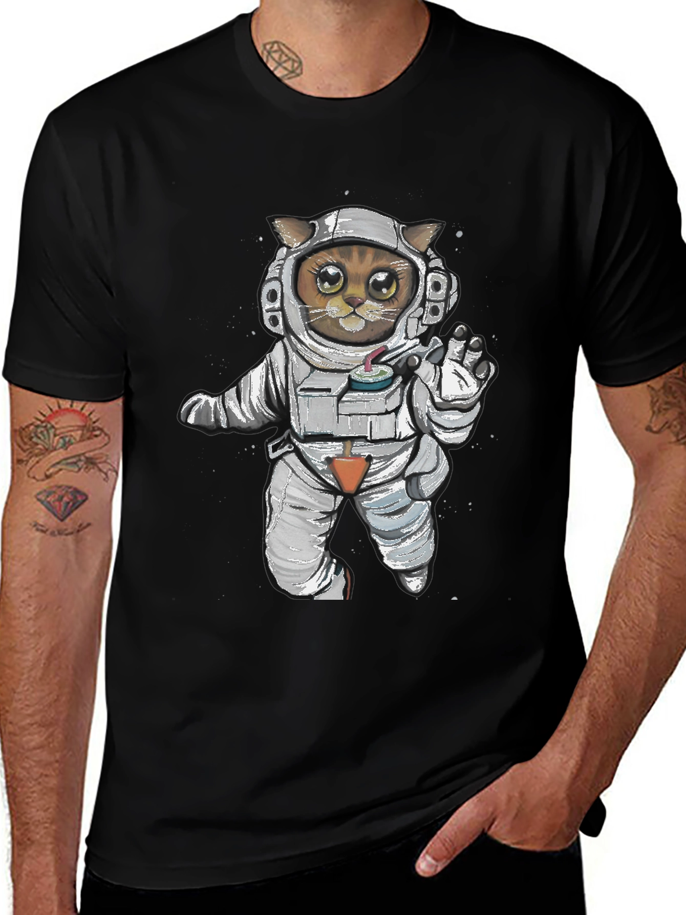 Astronaut Cat Graphic Tee